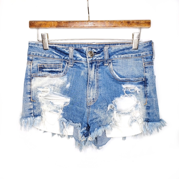 American Eagle Outfitters Pants - AE American Eagle Hi-Rise Shortie Distressed Denim